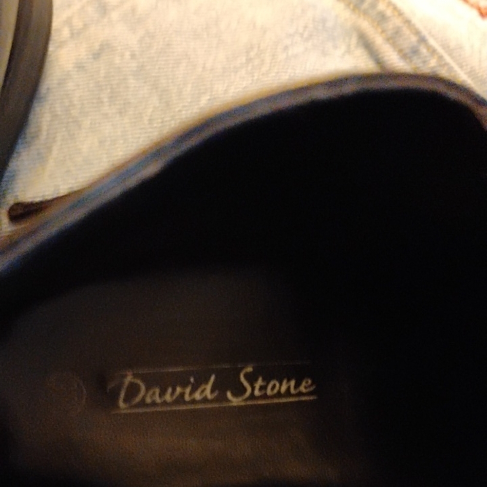 David Stone Black Leather Shoes Size 10 1/2